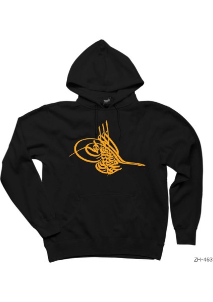 Tuğra Arma Siyah Kapşonlu Sweatshirt Hoodie