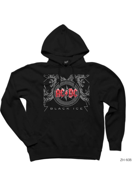 Ac Dc Black Ice Red Siyah Kapşonlu Sweatshirt Hoodie