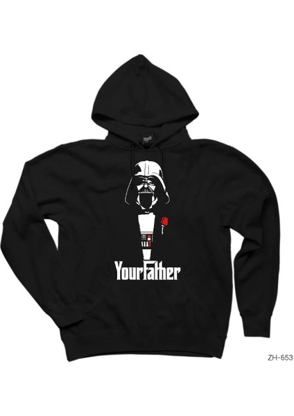 Star Wars Darth Your Father Siyah Kapşonlu Sweatshirt Hoodie