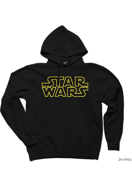Star Wars Logo Line Siyah Kapşonlu Sweatshirt Hoodie