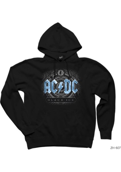Ac Dc Black Ice Blue Siyah Kapşonlu Sweatshirt Hoodie