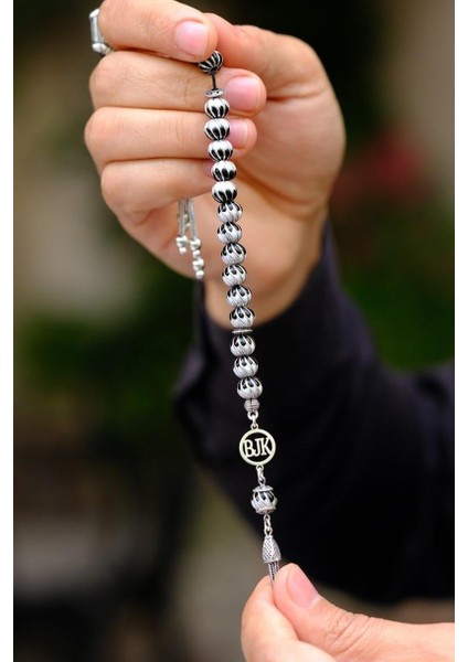 Beşiktaşlı Full Gümüş Tasarım Zaza Tesbihi