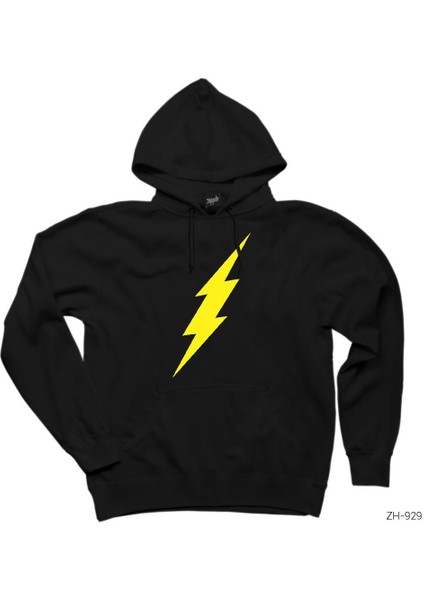 The Flash Lighting Siyah Kapşonlu Sweatshirt Hoodie