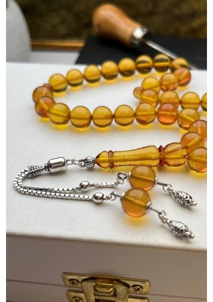 Bal Rengi Ateş-I Sıkma Kehribar Tesbih fiyatları