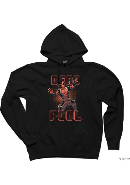 Deadpool Shock Siyah Kapşonlu Sweatshirt Hoodie