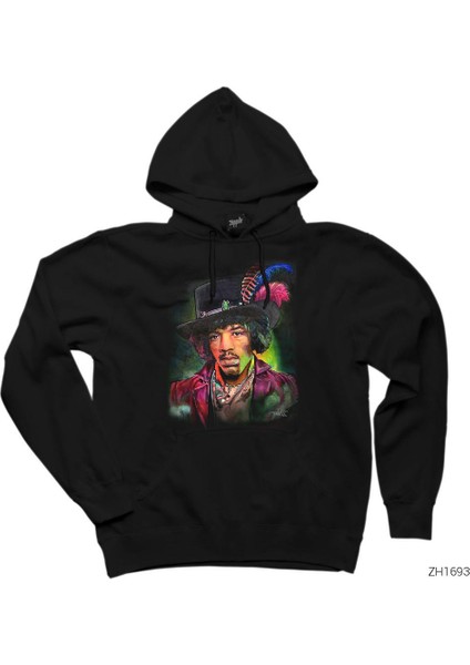 Jimi Hendrix Siyah Kapşonlu Sweatshirt Hoodie
