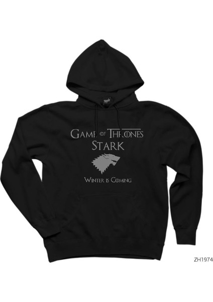Game Of Thrones Stark Siyah Kapşonlu Sweatshirt Hoodie