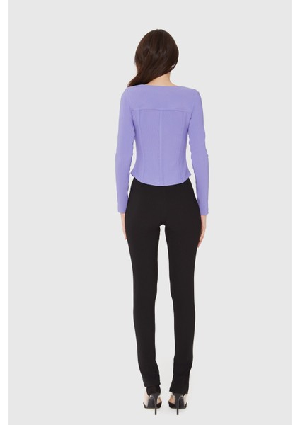 Fit Fermuarlı Siyah Tayt Formlu Pantolon modelleri