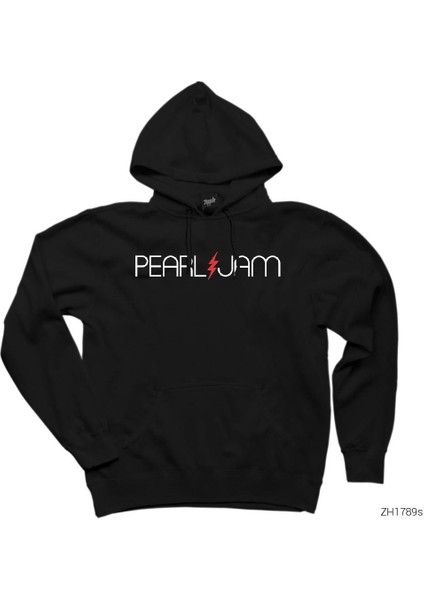 Pearl Jam Lighting Siyah Kapşonlu Sweatshirt Hoodie