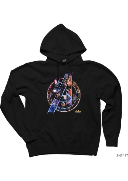 Avengers Infinity War Siyah Kapşonlu Sweatshirt Hoodie