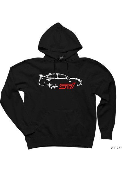 Subaru Swrx Stı Siyah Kapşonlu Sweatshirt Hoodie