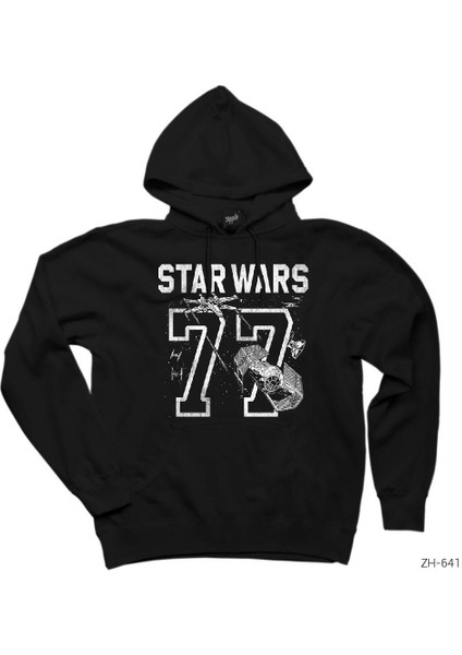 Star Wars 77 Siyah Kapşonlu Sweatshirt Hoodie
