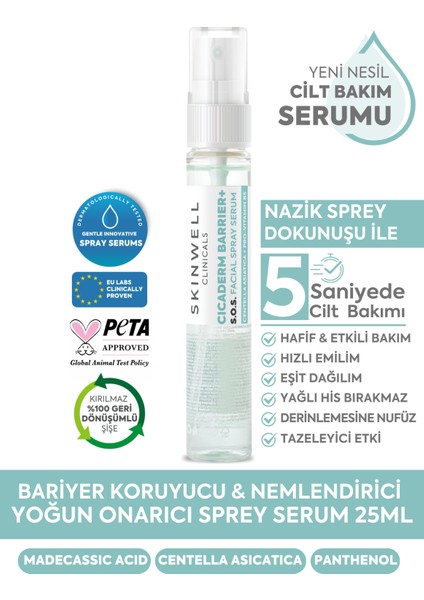 Cicaderm S.o.s Cilt Bariyer Sebum Yüz Bakım Sprey Serumu 25 ml