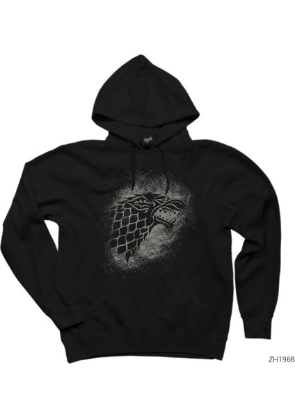 Game Of Thrones House Stark Wolf Sigil Siyah Kapşonlu Sweatshirt Hoodie