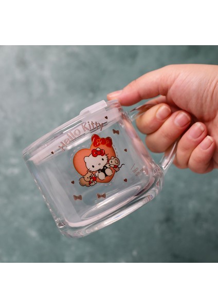 Kawaii Hello Kitty Pipetli Kulplu Cam Bardak