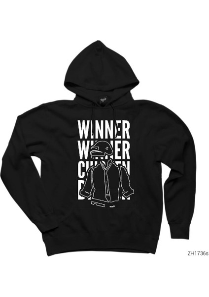 Pubg Winner Winner Siyah Kapşonlu Sweatshirt Hoodie