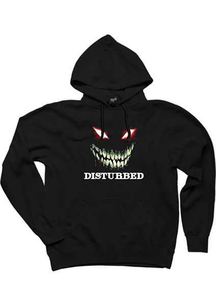 Disturbed Teeth And Eyes Siyah Kapşonlu Sweatshirt Hoodie