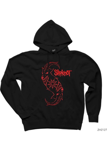 Slipknot Goat Logo Siyah Kapşonlu Sweatshirt Hoodie