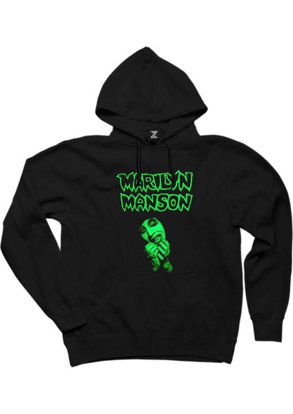 Marilyn Manson Smells Like Children Siyah Kapşonlu Sweatshirt Hoodie