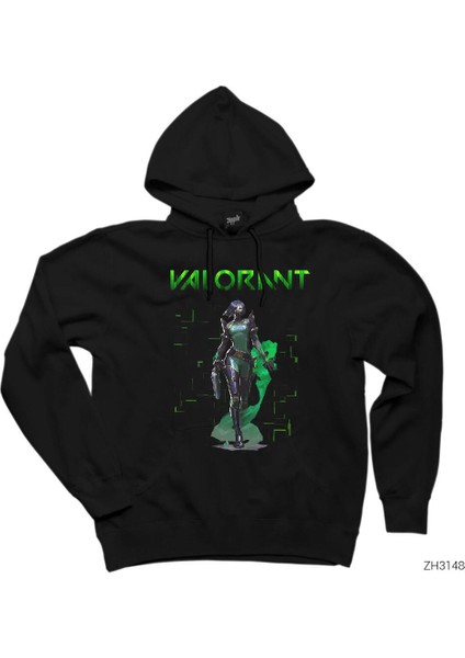 Valorant Viper Siyah Kapşonlu Sweatshirt Hoodie