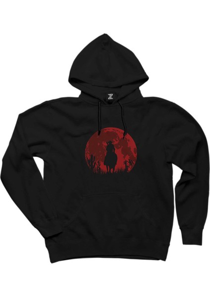 Red Dead Redemption 2 Red Moon Siyah Kapşonlu Sweatshirt Hoodie