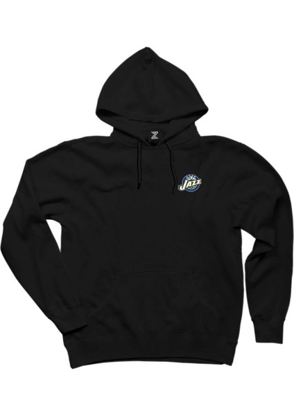 Utan Jazz Logo Siyah Kapşonlu Sweatshirt Hoodie