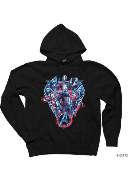 Avengers End Game Team Siyah Kapşonlu Sweatshirt Hoodie