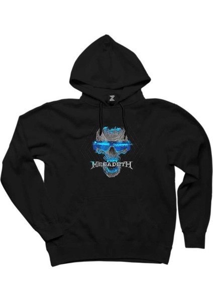 Megadeth Dystopia Skull Siyah Kapşonlu Sweatshirt Hoodie