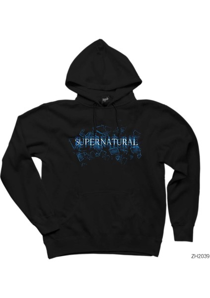 Supernatural Glass Shatter Siyah Kapşonlu Sweatshirt Hoodie