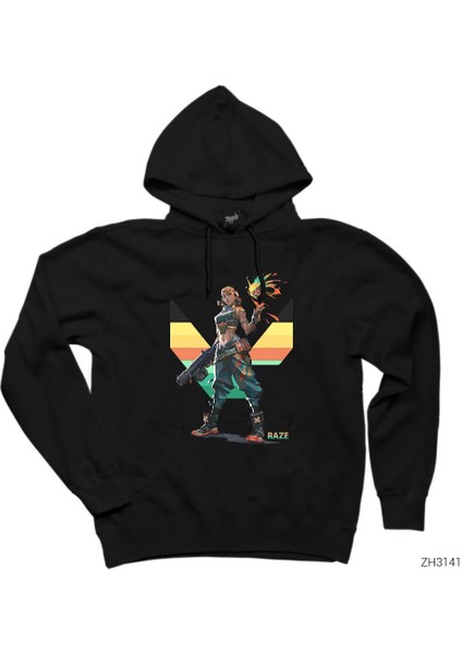 Valorant Raze Siyah Kapşonlu Sweatshirt Hoodie