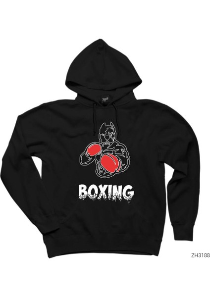 Pitbull Boxing Siyah Kapşonlu Sweatshirt Hoodie