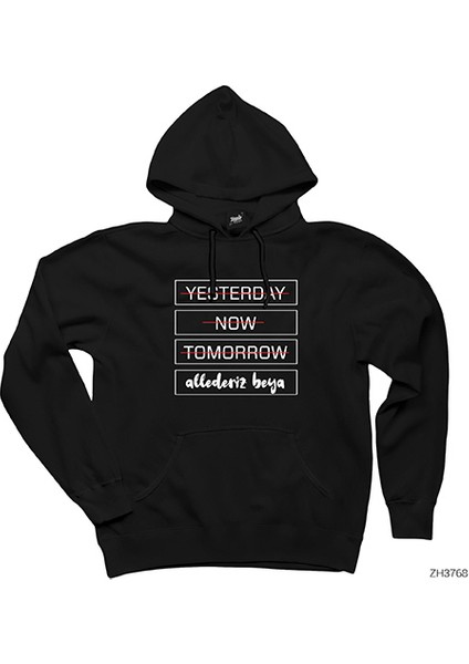 Allederiz Beya Siyah Kapşonlu Sweatshirt Hoodie