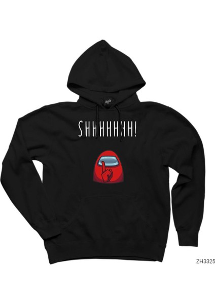 Among Us Shhhhhh Siyah Kapşonlu Sweatshirt Hoodie