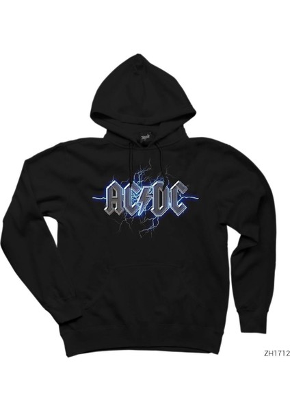 Ac Dc Electricity Siyah Kapşonlu Sweatshirt Hoodie