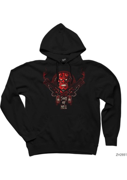 Hellboy Sons Of Hell Siyah Kapşonlu Sweatshirt Hoodie