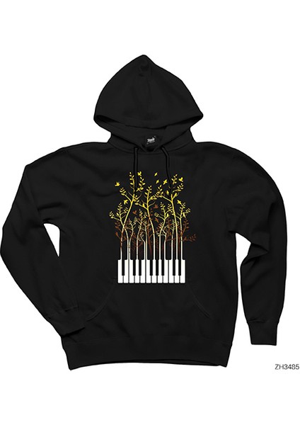 Doğa Ormanı Siyah Kapşonlu Sweatshirt Hoodie