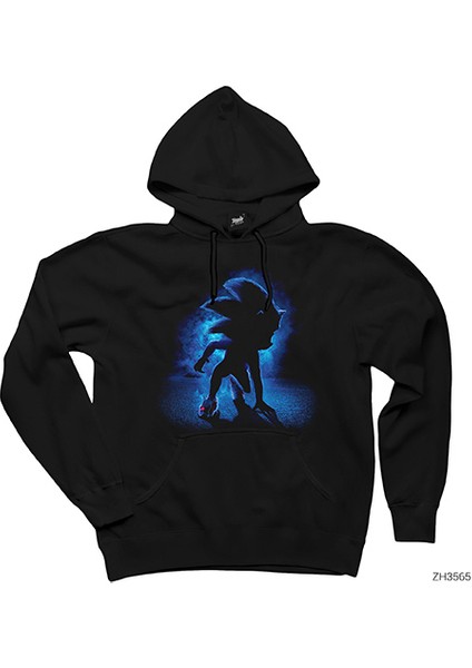 Sonic The Hedgehog Siyah Kapşonlu Sweatshirt Hoodie