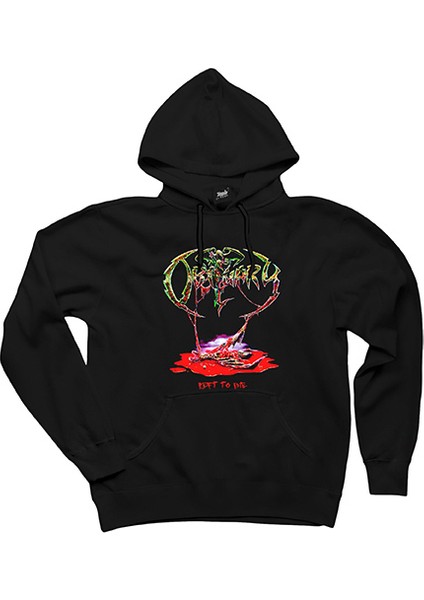 Obituary Life To Die Siyah Kapşonlu Sweatshirt Hoodie