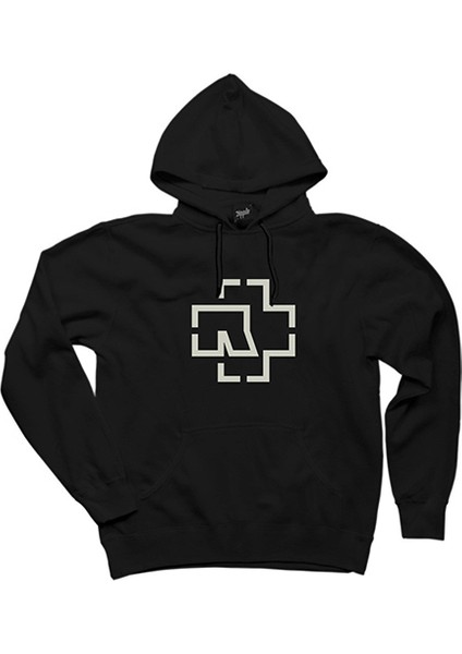 Rammstein Logo Siyah Kapşonlu Sweatshirt Hoodie