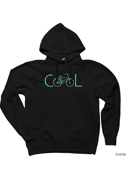 Bisiklet Cool Siyah Kapşonlu Sweatshirt Hoodie