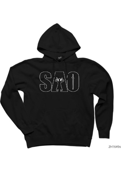 Sword Art Online Siyah Kapşonlu Sweatshirt Hoodie