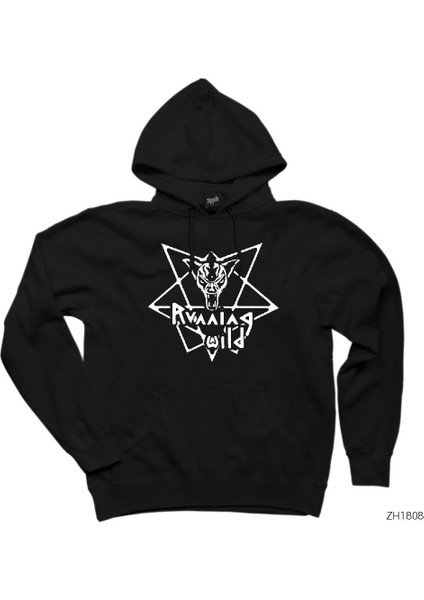 Running Wild Symbol Siyah Kapşonlu Sweatshirt Hoodie