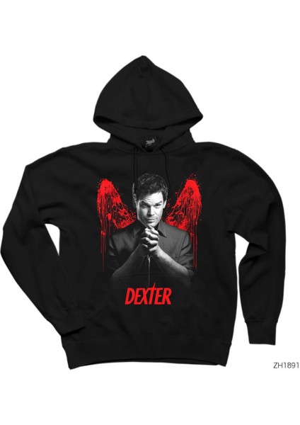 Dexter Blood Wings Siyah Kapşonlu Sweatshirt Hoodie