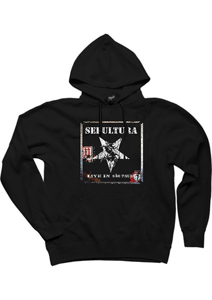 Sepultura Live In Sao Paulo Siyah Kapşonlu Sweatshirt Hoodie
