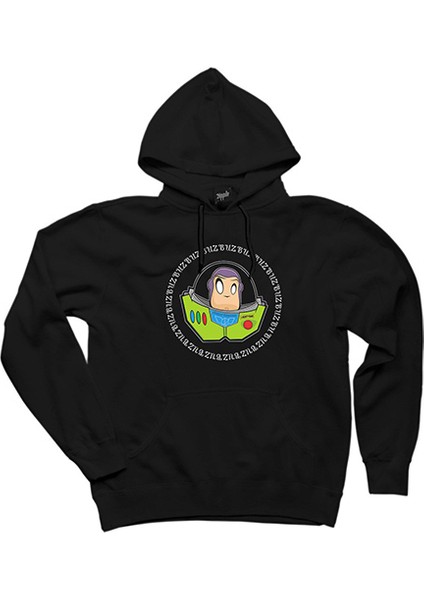 Buzz Lightyear Tiny Siyah Kapşonlu Sweatshirt Hoodie