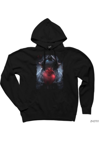 It Clown 2 Siyah Kapşonlu Sweatshirt Hoodie