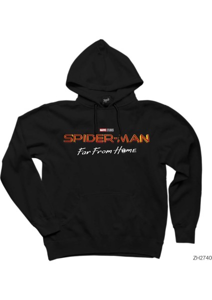 Spiderman Far From Home2 Siyah Kapşonlu Sweatshirt Hoodie