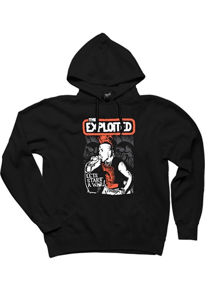 The Exploited On Stage Siyah Kapşonlu Sweatshirt Hoodie