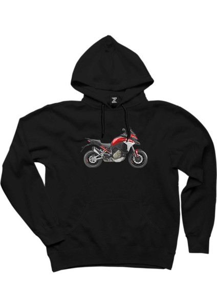 Ducati Multistrada V4 RED-MY21 Siyah Kapşonlu Sweatshirt Hoodie