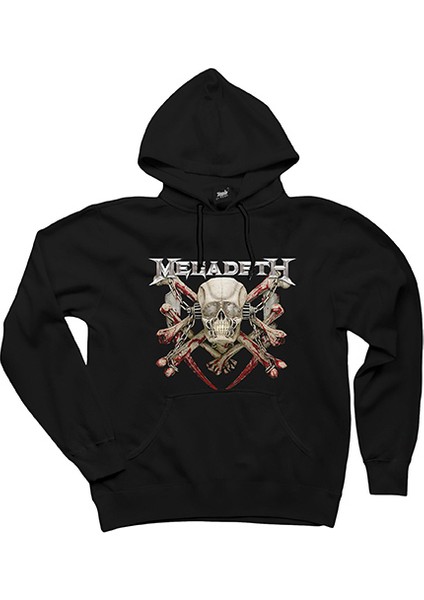 Megadeth Skull Siyah Kapşonlu Sweatshirt Hoodie